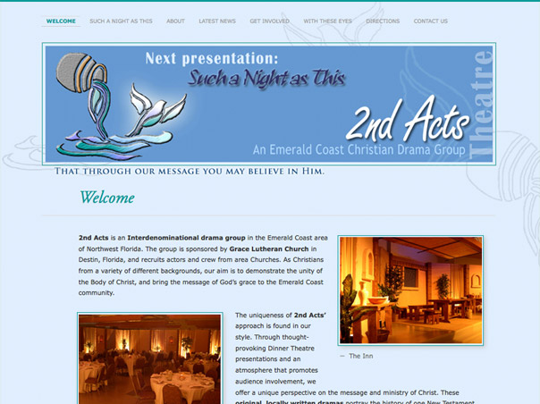 Screenshot of the 2nd Acts website