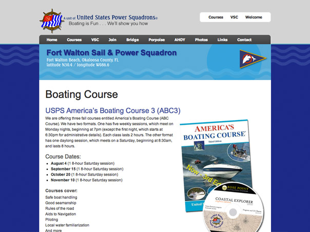 Screenshot of the FWSPS website