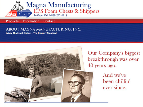 Screenshot of the Magna Manufacturing website